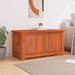 vidaXL Storage Chest with Lid Home Organiser Storage Toy Box Solid Wood Acacia - brown, 110 x 55 x 57 cm - Additional view 2