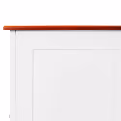 vidaXL Storage Chest with Lid Home Organiser Storage Toy Box Solid Wood Acacia - brown and white, 90 x 45 x 47 cm - Additional view 7