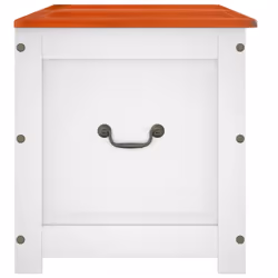 vidaXL Storage Chest with Lid Home Organiser Storage Toy Box Solid Wood Acacia - brown and white, 150 x 55 x 57 cm - Additional view 4