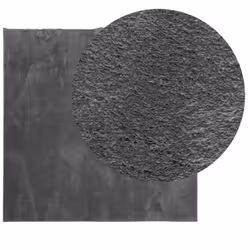 vidaXL Rug Short Pile Soft and Washable Floor Mat Area Rug Bedroom Carpet - anthracite, 160 x 160 cm - Additional view 2