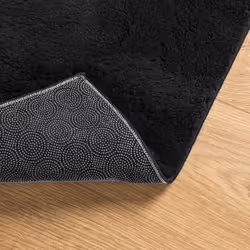 vidaXL Rug Short Pile Soft and Washable Floor Mat Area Rug Bedroom Carpet - black, 200 x 200 cm - Additional view 4