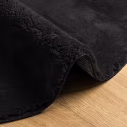 vidaXL Rug Short Pile Soft and Washable Floor Mat Area Rug Bedroom Carpet - black, 120 cm - Additional view 5