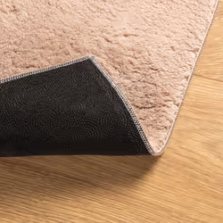 vidaXL Rug Short Pile Soft and Washable Floor Mat Area Rug Bedroom Carpet - blush, 160 x 160 cm - Additional view 4
