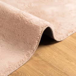 vidaXL Rug Short Pile Soft and Washable Floor Mat Area Rug Bedroom Carpet - blush, 160 x 160 cm - Additional view 5