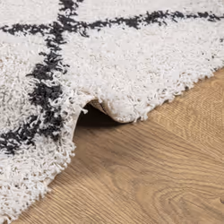 vidaXL Shaggy Rug Floor Mat Fluffy Rug Area Rug PAMPLONA High Pile Modern - cream and black, 100 x 200 cm - Additional view 5
