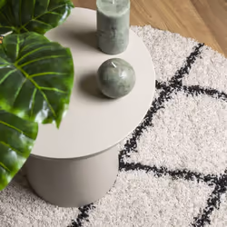 vidaXL Shaggy Rug Floor Mat Fluffy Rug Area Rug PAMPLONA High Pile Modern - cream and black, 100 cm - Additional view 6