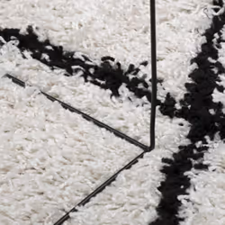 vidaXL Shaggy Rug Floor Mat Fluffy Rug Area Rug PAMPLONA High Pile Modern - cream and black, 100 cm - Additional view 7