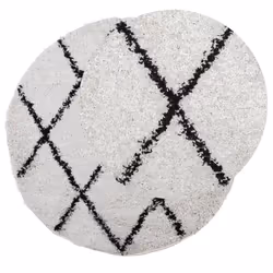 vidaXL Shaggy Rug Floor Mat Fluffy Rug Area Rug PAMPLONA High Pile Modern - cream and black, 120 cm - Additional view 2