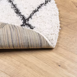 vidaXL Shaggy Rug Floor Mat Fluffy Rug Area Rug PAMPLONA High Pile Modern - cream and black, 120 cm - Additional view 4