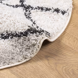 vidaXL Shaggy Rug Floor Mat Fluffy Rug Area Rug PAMPLONA High Pile Modern - cream and black, 120 cm - Additional view 5