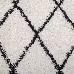 vidaXL Shaggy Rug Floor Mat Fluffy Rug Area Rug PAMPLONA High Pile Modern - cream and black, 120 cm - Additional view 8