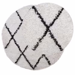 vidaXL Shaggy Rug Floor Mat Fluffy Rug Area Rug PAMPLONA High Pile Modern - cream and black, 280 cm - Additional view 2