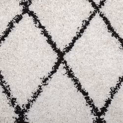vidaXL Shaggy Rug Floor Mat Fluffy Rug Area Rug PAMPLONA High Pile Modern - cream and black, 280 cm - Additional view 8