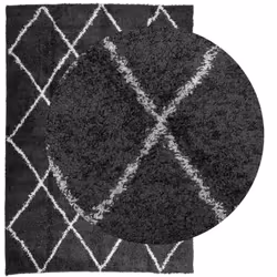 vidaXL Shaggy Rug Floor Mat Fluffy Rug Area Rug PAMPLONA High Pile Modern - black and cream, 120 x 170 cm - Additional view 2