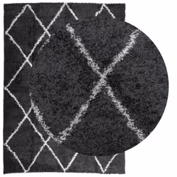 vidaXL Shaggy Rug Floor Mat Fluffy Rug Area Rug PAMPLONA High Pile Modern - black and cream, 240 x 340 cm - Additional view 2