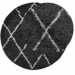 vidaXL Shaggy Rug Floor Mat Fluffy Rug Area Rug PAMPLONA High Pile Modern - black and cream, 280 cm - Additional view 2