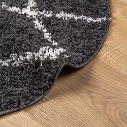 vidaXL Shaggy Rug Floor Mat Fluffy Rug Area Rug PAMPLONA High Pile Modern - black and cream, 280 cm - Additional view 5