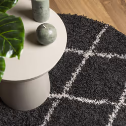 vidaXL Shaggy Rug Floor Mat Fluffy Rug Area Rug PAMPLONA High Pile Modern - black and cream, 280 cm - Additional view 6