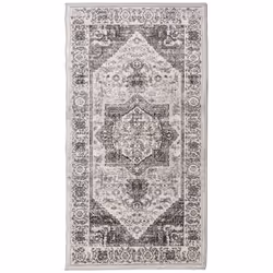 vidaXL Rug Indoor and Outdoor Floor Mat Kitchen Carpet ARBIZU Vintage Design - grey, 80 x 150 cm