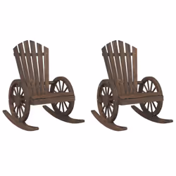 vidaXL Rocking Adirondack Chairs Outdoor Rocking Chair 2 pcs Solid Wood Fir