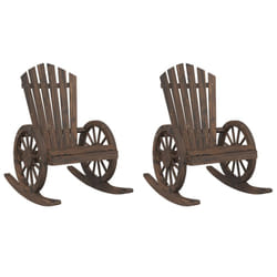 vidaXL Rocking Adirondack Chairs Outdoor Rocking Chair 2 pcs Solid Wood Fir