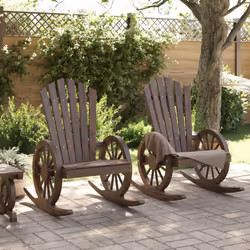 vidaXL Rocking Adirondack Chairs Outdoor Rocking Chair 2 pcs Solid Wood Fir