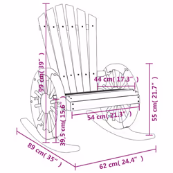 vidaXL Rocking Adirondack Chairs Outdoor Rocking Chair 2 pcs Solid Wood Fir - Additional view 9