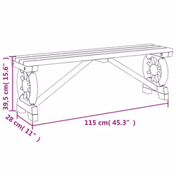 vidaXL Garden Benches Patio Bench Seat Outdoor Bench 2 pcs Solid Wood Fir - Additional view 8