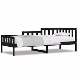VidaXL 840375, Sofa bed, Black, Pinewood, 1935 mm, 980 mm, 685 mm