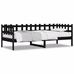VidaXL 840384, Sofa bed, Black, Pinewood, 1935 mm, 980 mm, 685 mm