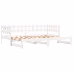 VidaXL 840389, Sofa bed, White, Pinewood, 2035 mm, 980 mm, 685 mm