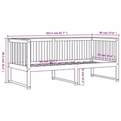 vidaXL Day Bed Sofa Bed Guest Bed Frame Daybed Couch White Solid Wood Pine - 90 x 200 cm