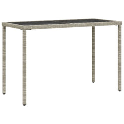 vidaXL Garden Table with Top Patio Dining Table Outdoor Table Poly Rattan - light grey, wood