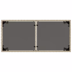 vidaXL Garden Table with Top Patio Dining Table Outdoor Table Poly Rattan - light grey, wood - Additional view 6