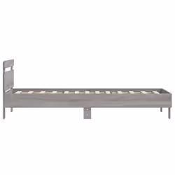 vidaXL Bed Frame with Headboard Bed Base Mattress Foundation Engineered Wood - grey sonoma, 100 x 200 cm - Additional view 5