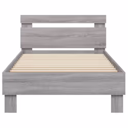vidaXL Bed Frame with Headboard Bed Base Mattress Foundation Engineered Wood - grey sonoma, 75 x 190 cm - Additional view 4