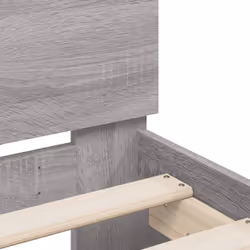vidaXL Bed Frame with Headboard Bed Base Mattress Foundation Engineered Wood - grey sonoma, 75 x 190 cm - Additional view 7