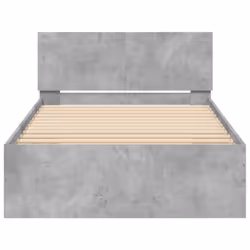 vidaXL Bed Frame with Headboard Bedroom Bed Base Mattress Foundation Bedstead - concrete grey, 100 x 200 cm - Additional view 4