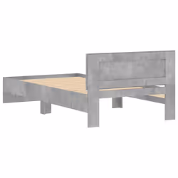 vidaXL Bed Frame with Headboard Bedroom Bed Base Mattress Foundation Bedstead - concrete grey, 100 x 200 cm - Additional view 6