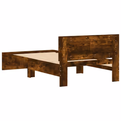 vidaXL Bed Frame with Headboard Bedroom Bed Base Mattress Foundation Bedstead - smoked oak, 100 x 200 cm - Additional view 6