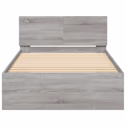 vidaXL Bed Frame with Headboard Bedroom Bed Base Mattress Foundation Bedstead - grey sonoma, 100 x 200 cm - Additional view 4