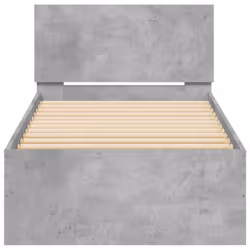 vidaXL Bed Frame with Headboard Bedroom Bed Base Mattress Foundation Bedstead - concrete grey, 90 x 200 cm - Additional view 4