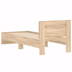 vidaXL Bed Frame with Headboard Bedroom Bed Base Mattress Foundation Bedstead - sonoma oak, 90 x 190 cm - Additional view 6