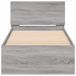 vidaXL Bed Frame with Headboard Bedroom Bed Base Mattress Foundation Bedstead - grey sonoma, 90 x 190 cm - Additional view 4