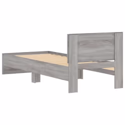vidaXL Bed Frame with Headboard Bedroom Bed Base Mattress Foundation Bedstead - grey sonoma, 75 x 190 cm - Additional view 6
