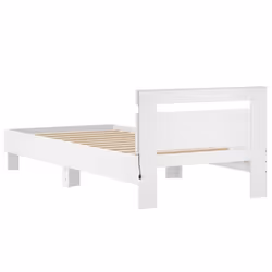 vidaXL Bed Frame with Headboard and LED Bed Base Bedstead Matress Foundation - white, 90 x 200 cm - Additional view 8