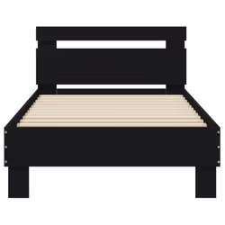 vidaXL Bed Frame with Headboard and LED Bed Base Bedstead Matress Foundation - black, 90 x 200 cm - Additional view 6