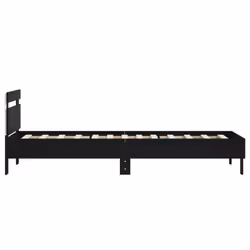 vidaXL Bed Frame with Headboard and LED Bed Base Bedstead Matress Foundation - black, 90 x 200 cm - Additional view 7