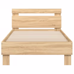 vidaXL Bed Frame with Headboard and LED Bed Base Bedstead Matress Foundation - sonoma oak, 90 x 200 cm - Additional view 6