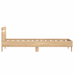 vidaXL Bed Frame with Headboard and LED Bed Base Bedstead Matress Foundation - sonoma oak, 90 x 200 cm - Additional view 7